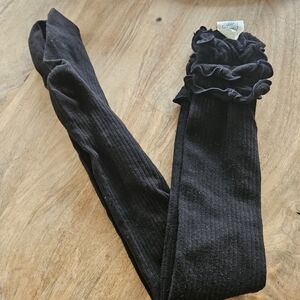Free People Black Ribbed Leg Warmers